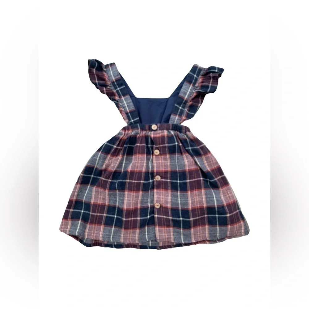 Zara Size 4-5 Plaid Flannel Pinafore Dress